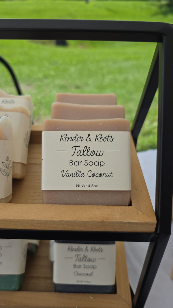 Classic Tallow Body Soap bar - handmade grass-fed tallow soap by Render & Roots