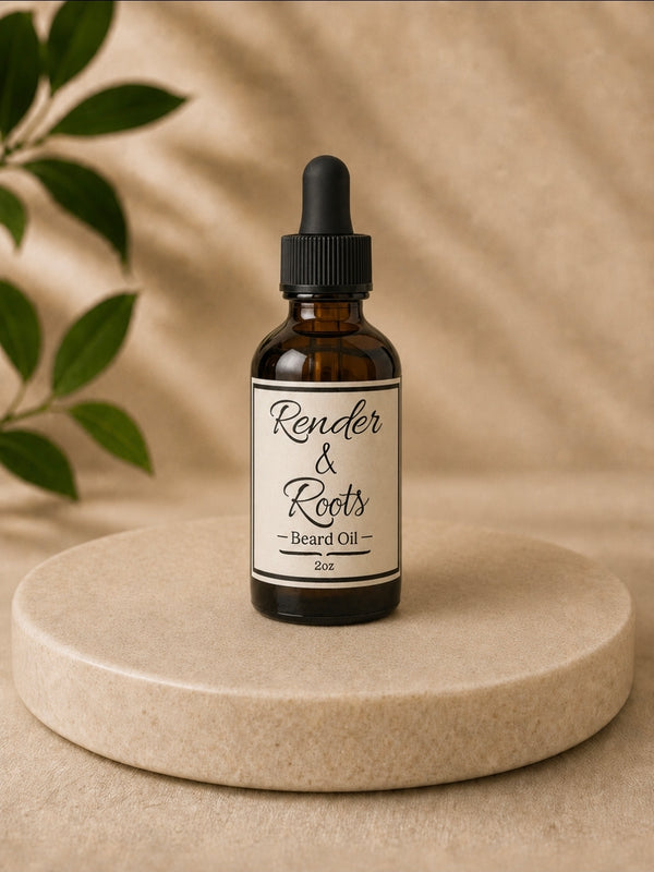 Beard Oil dropper bottle — jojoba and castor oil blend by Render & Roots