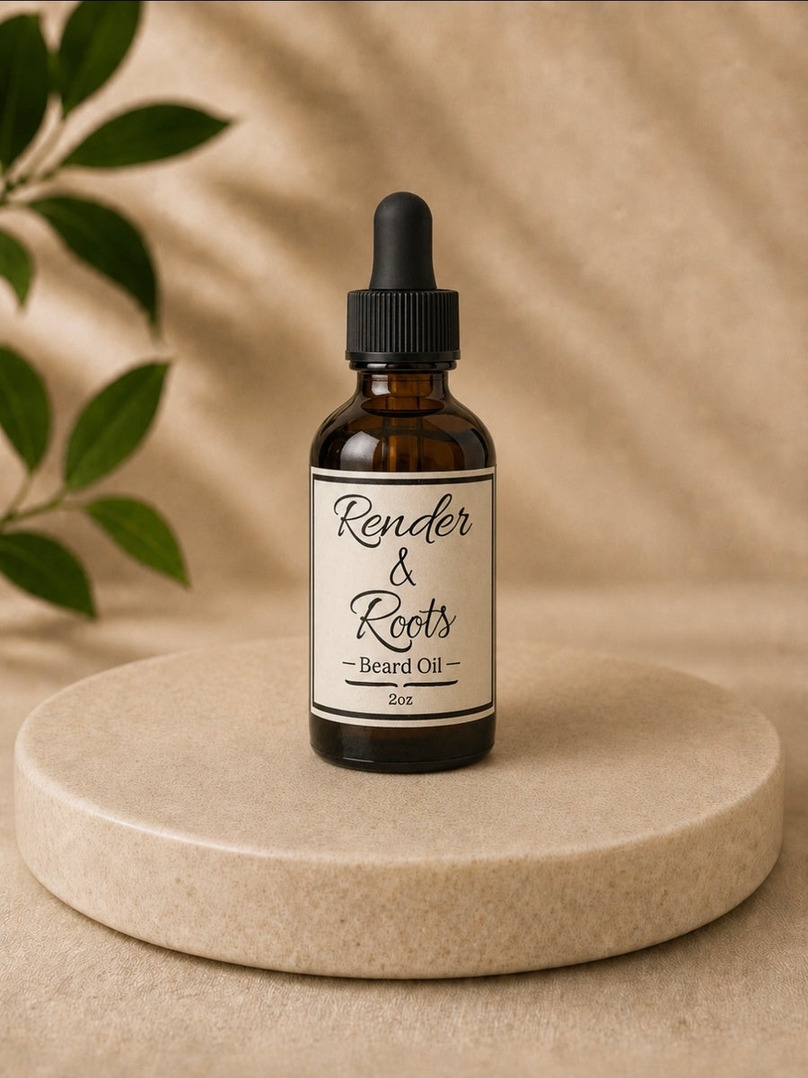 Beard Oil dropper bottle — jojoba and castor oil blend by Render & Roots
